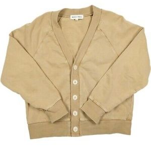 Alex Mill Davie Fleece Cotton Cardigan in Dusty Yellow Size Small